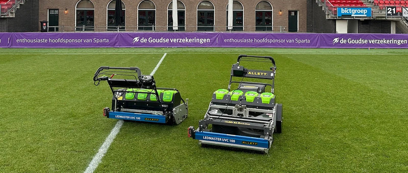 Två Allett-maskiner med LEDMASTER UVC 100 på Sparta Stadion